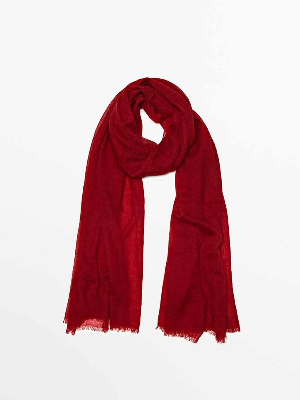 Massimo Dutti Шерстяной шарф, красный