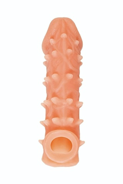 Телесная закрытая насадка с пупырышками Cock Sleeve 005 Size M - 15,6 см. (Цвет: телесный)