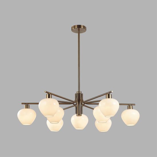 8278/9 MODERNI латунь/белый, металл/стекло Люстра Е14 9*40W 220V CARMELA