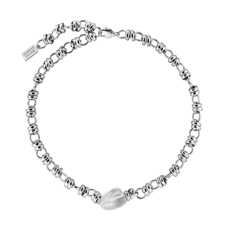 Массивная цепь с горным хрусталём