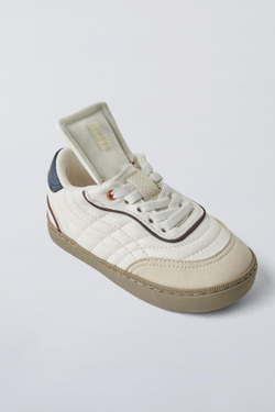 ZARA КРОССОВКИ В СТИЛЕ РЕТРО С ПРИНТОМ PEANUTS™, БЕЛЫЙ