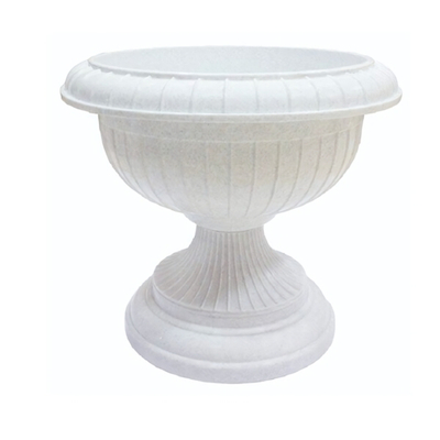 Вазон на ножке большой D 395 мм 9,5 л мраморный