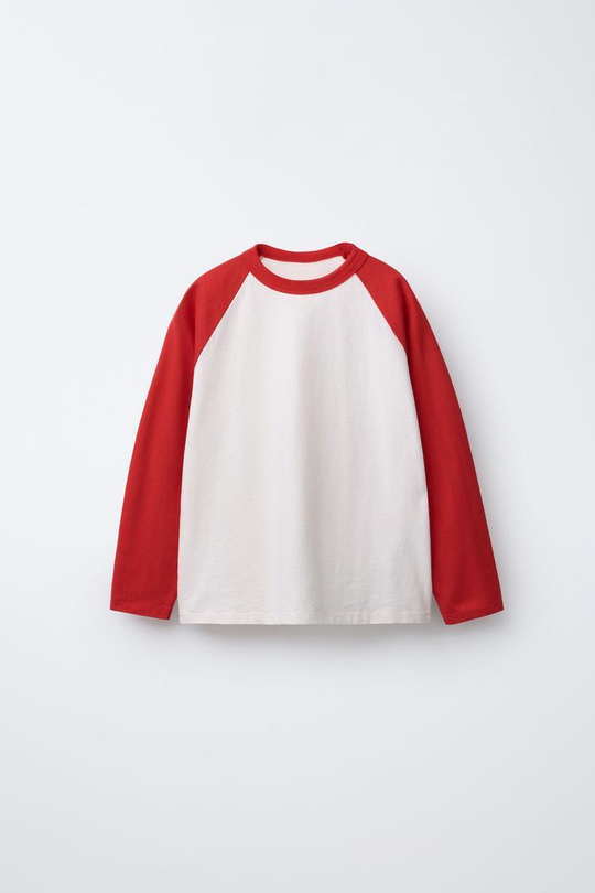 ZARA Х BENSIMON ® ЛОНГСЛИВ С ДЛИННЫМИ РУКАВАМИ, КРАСНЫЙ