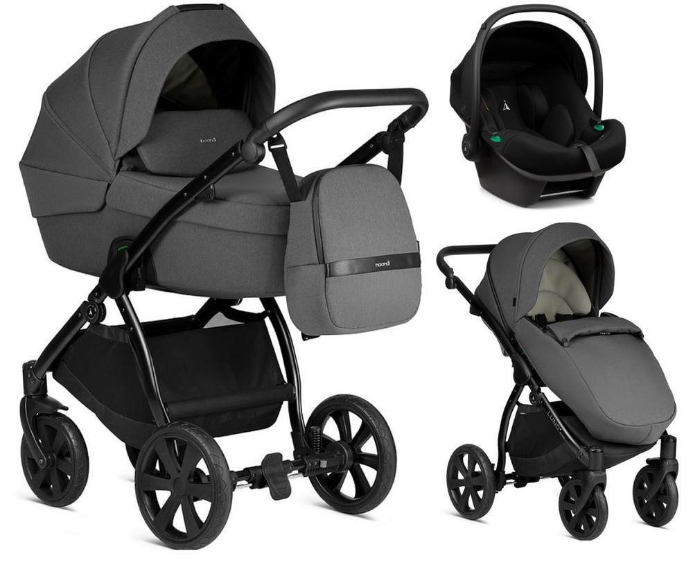Детская коляска Noordi Luno All Trails 3 в 1 с автокреслом Terra Black 1012610 Ocean Wave