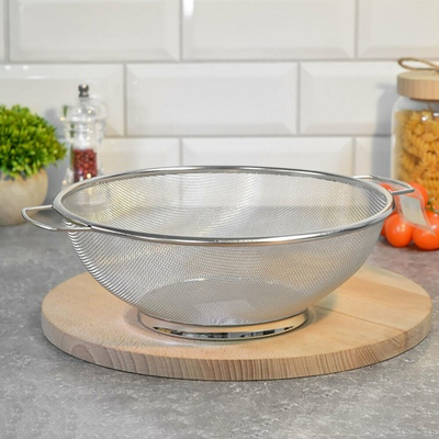 Дуршлаг 24см нерж с ручками на ножке MB 40600