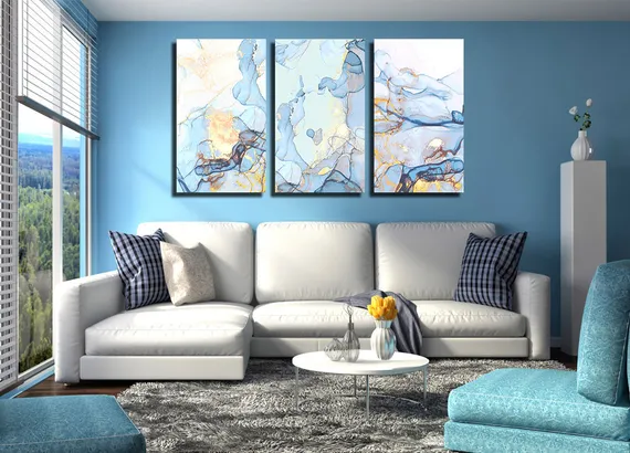 Модульная картина "Мраморный узор"