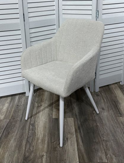 Стул BRANDY WZ2042-18 белая галька, фактурный велюр/ белый каркас