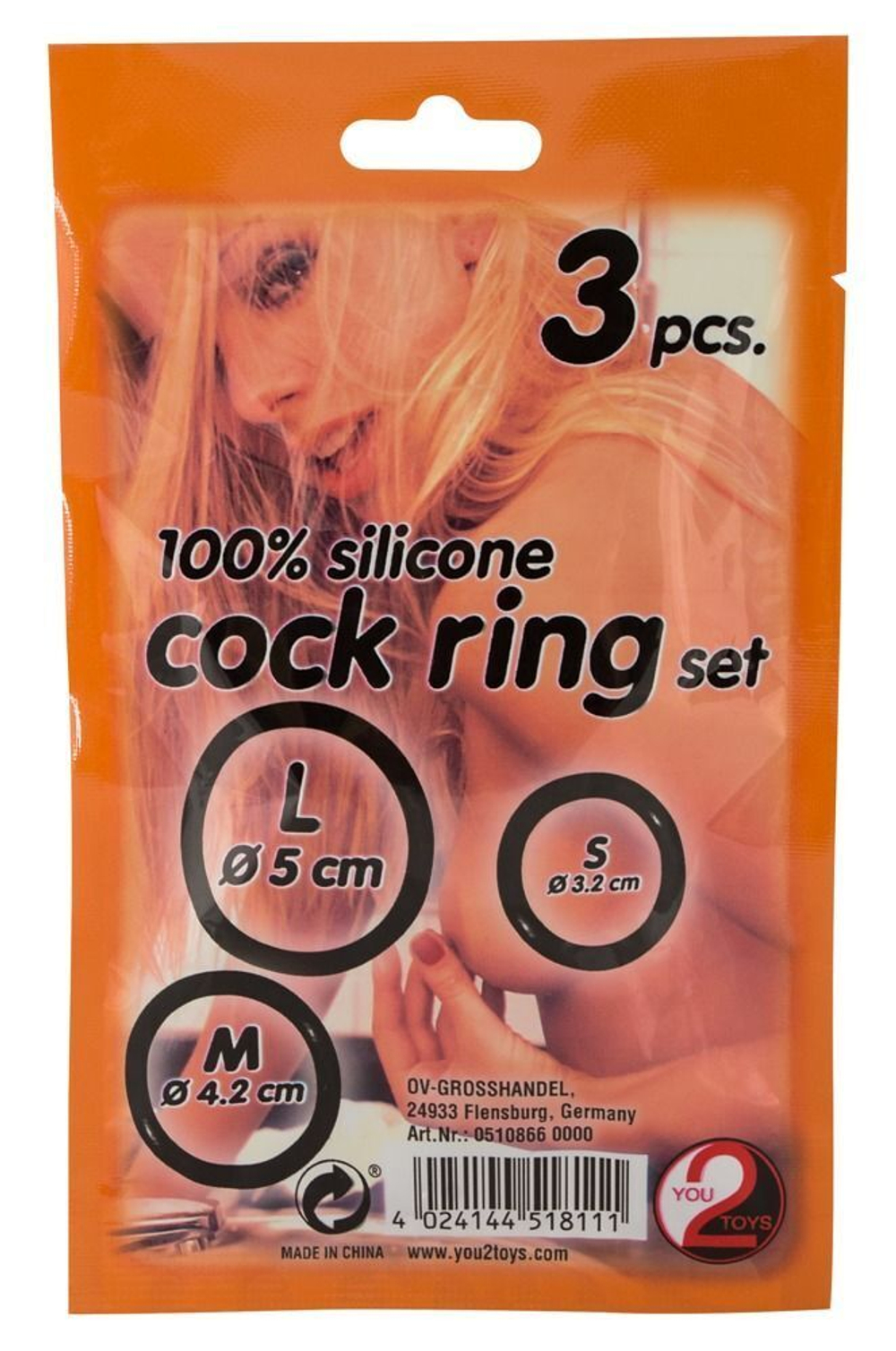 Набор из 3 чёрных эрекционных колец разного диаметра (Цвет: черный)