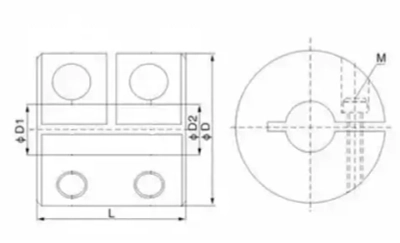 Жесткая соединительная муфта (алюминий) CA 25-30-8-8
