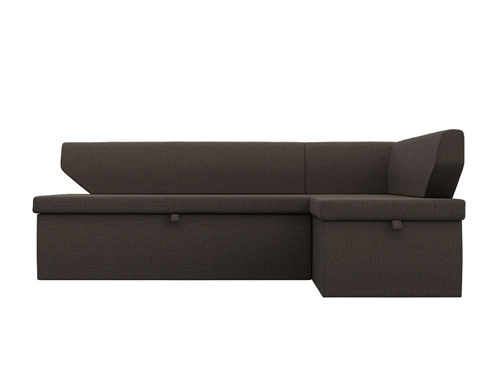 Диван кухонный угловой Омура правый угол, Амур 05 коричневый, Рогожка, 125896