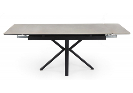 Керамический стол Woodville Старлайт 120(180)х80 carmen light grey, черный