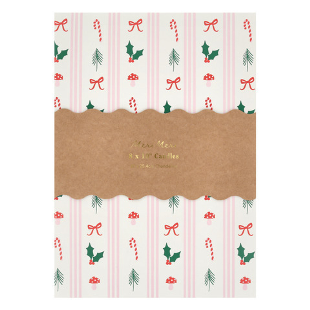 Свечи в новогодней упаковке 8 шт. (25 см)