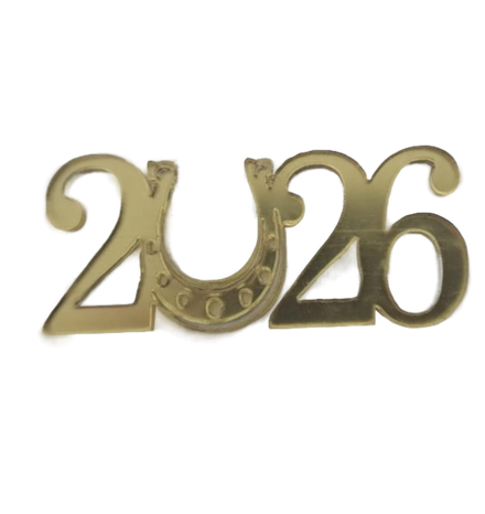 Топпер мини без шпажки «2026» золото 6*2 см