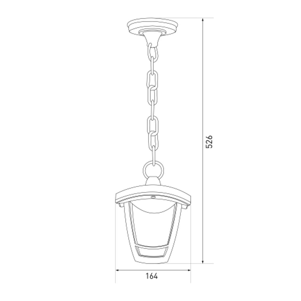 Садово-парковый светильник ЭРА ДСУ 07-8-001 Марсель черный 4 гранный подвесной IP44 светодиодный 8Вт 3000K