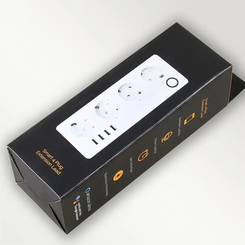 Умный сетевой фильтр на 4 розетки с таймером и WiFi, 4 порта USB, умный дом, Алиса, Tuya, Smart Life