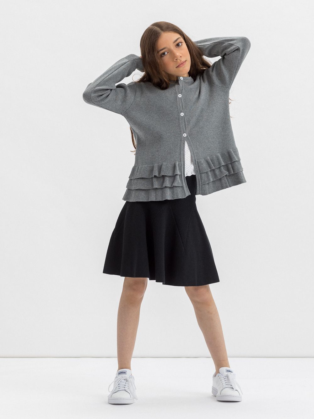 Кардиган серый для девочки арт. АТ509 (серый / 146)