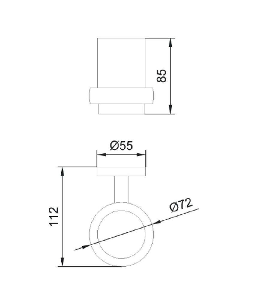 Стаканчик для зубных щеток стекло/нерж. сталь NIZA 16861.S матовый