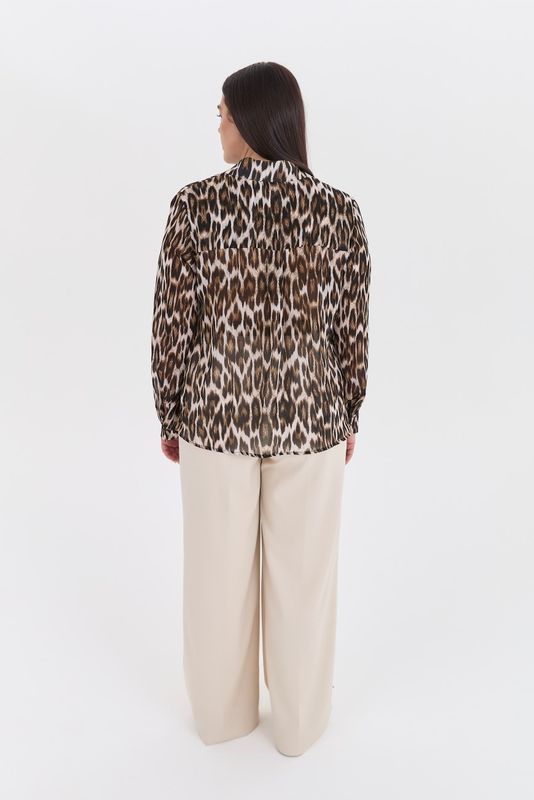 Блузка из шифона, леопардовый принт