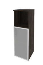 Шкаф средний узкий с нишей и стеклом в раме Onix