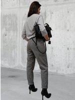 21402 Брюки женские классические джерси серая клетка (60-158)