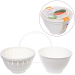 Дуршлаг пластиковый «Фаттория» 18*12см двойной с чашей и крышкой