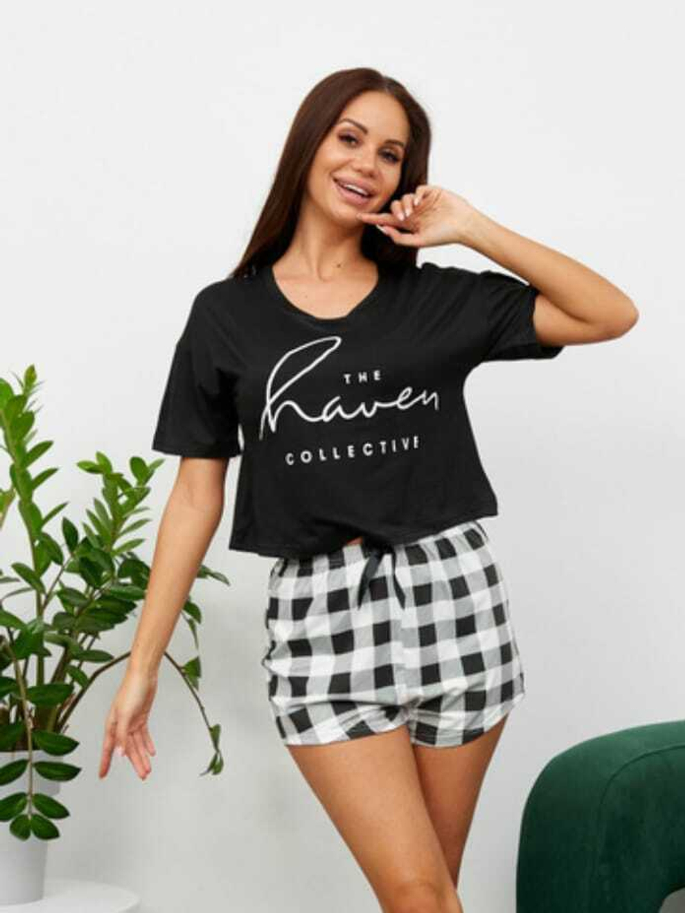 [m]Пижама жен. б/в шорты+футб 10058