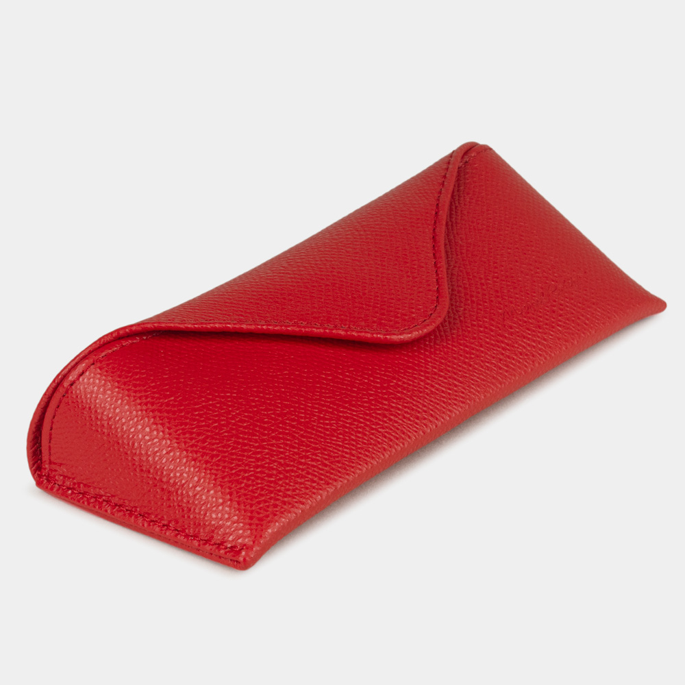 Футляр для очков Vision из кожи сафьяно, красного цвета