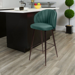 Стул барный Mont Blanc, бархат изумрудный 87 / черный конус