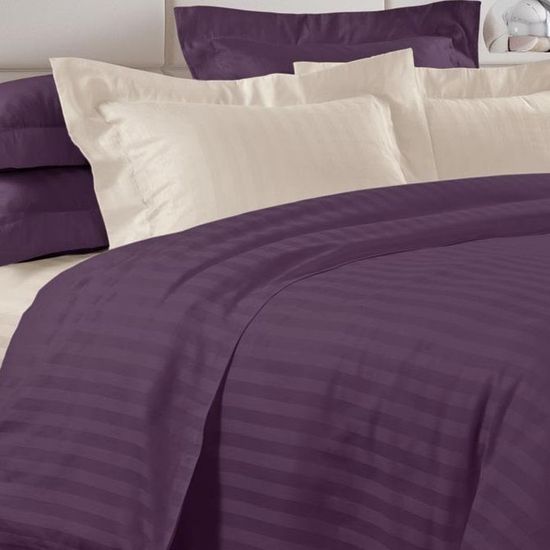 Двуспальный с европростынёй комплект постельного белья Смузи Страйп-сатин