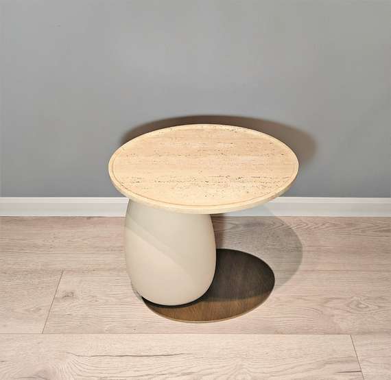 Журнальный столик 4477, 45х51 см, бежевый травертин