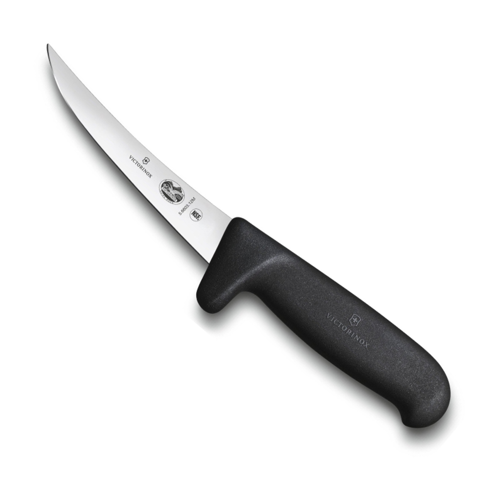 Нож Victorinox разделочный для мяса, лезвие 12 см прямое, черный