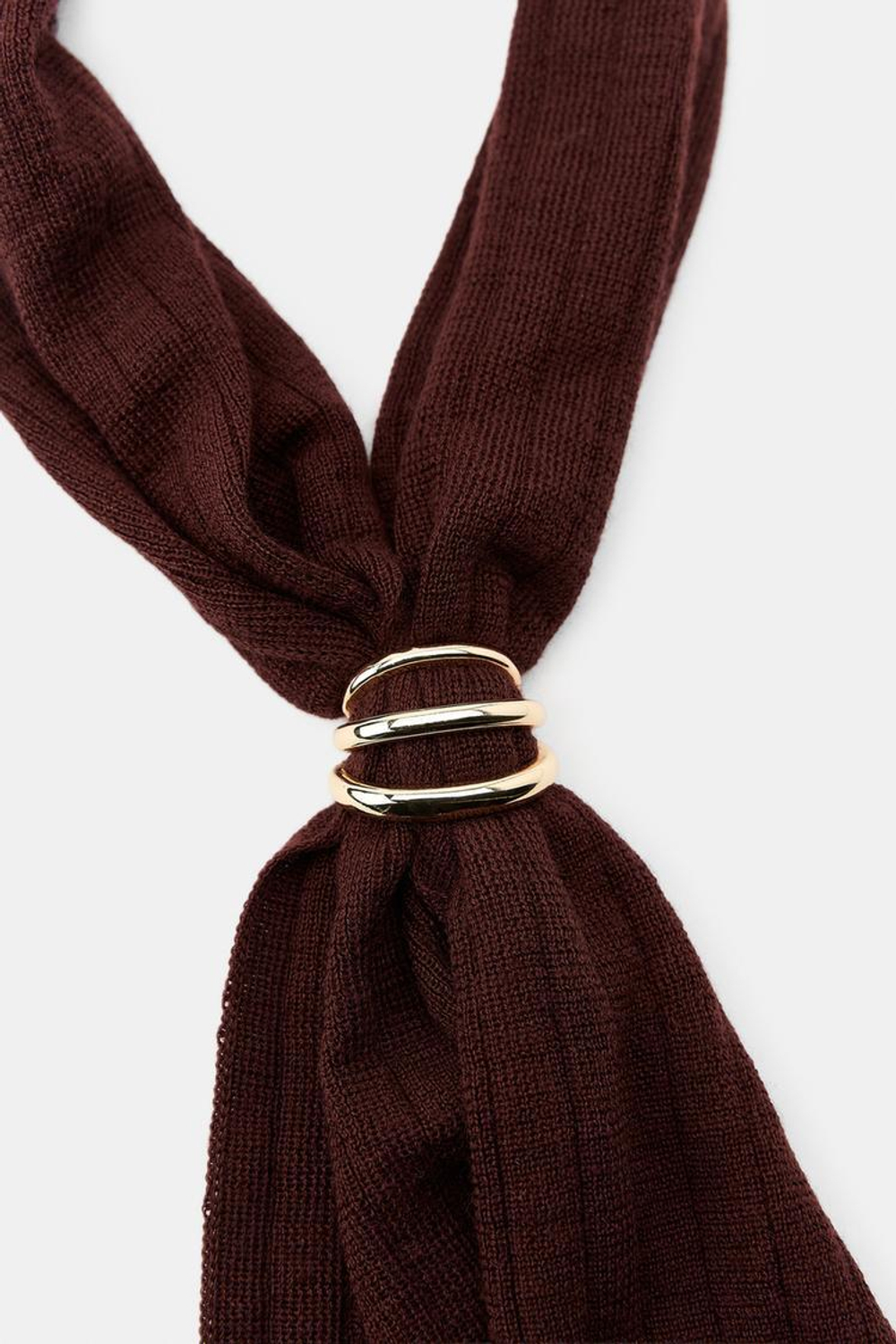 ZARA БАНДАНА С БРОШЬЮ, БУРГУНДИ