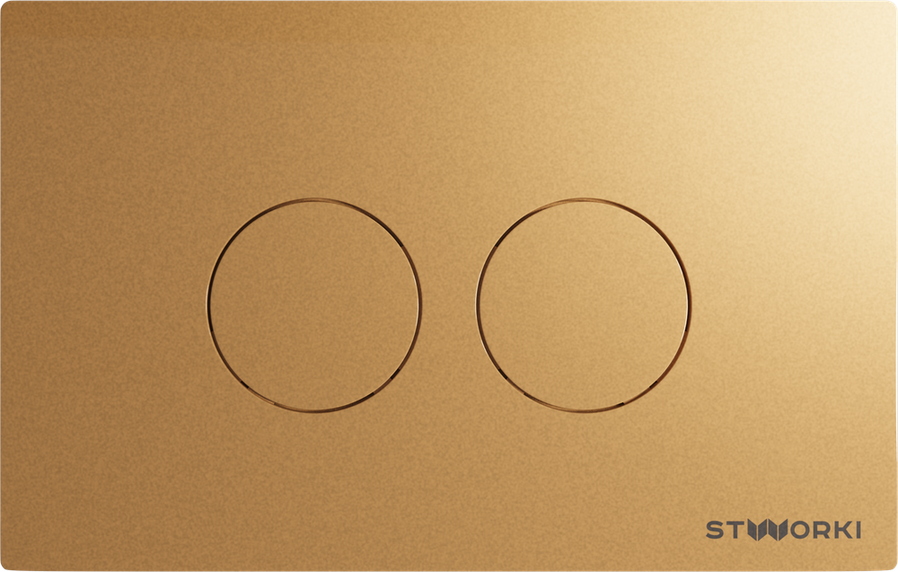 Кнопка смыва для унитаза STWORKI Хельсинки 500474 пластик, цвет матовое золото