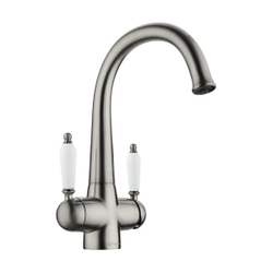 Купить смеситель для кухни Omoikiri Okinawa-2-SI  4994255 античное серебро