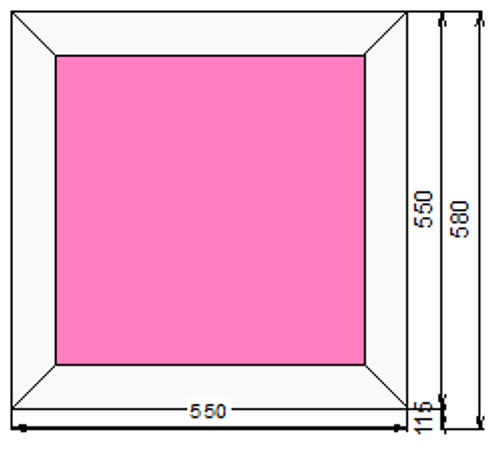 Пластиковое окно 550 х 550 ТермА Эко с глухой створкой