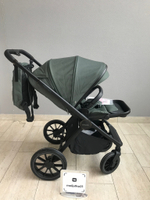 Коляска детская Peppy Monaco 2 в 1 Oliva Green (зеленый), рама черная