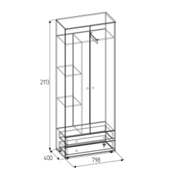 Шкаф для одежды и белья белый Лойс 92