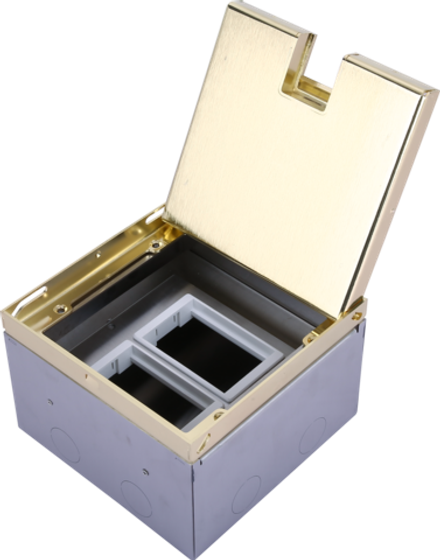 Donel Лючок в пол 6 мод. (2 мод. 45х45 мм. + 2 мод. 22.5х45 мм.), латунь, в уровень с напольным покрытием