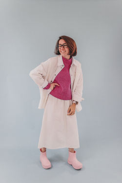 Рубашка оверсайз из джинсы Айвори