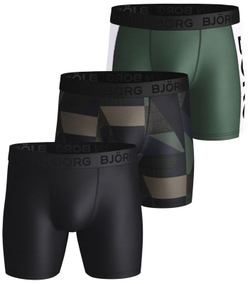 Боксерки теннисные Bjorn Borg Shorts Per BB Textured Block 3P - duck green