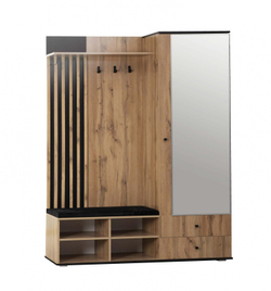 Шкаф для прихожей Либерти 51.22 (опора h20) Дуб вотан/Черный