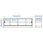 Тумба под телевизор -  IKEA TONSTAD/ТОНСТАД ИКЕА, 54,9х37,2х178,4 см,  светло-коричневый