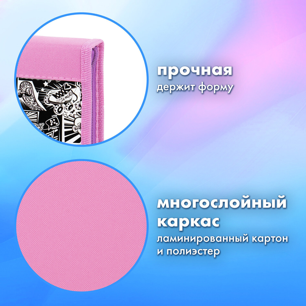 Папка на молнии BRAUBERG А4 с ручкой с органайзером 1 отделение "Anime movie" (2 штуки в упаковке)