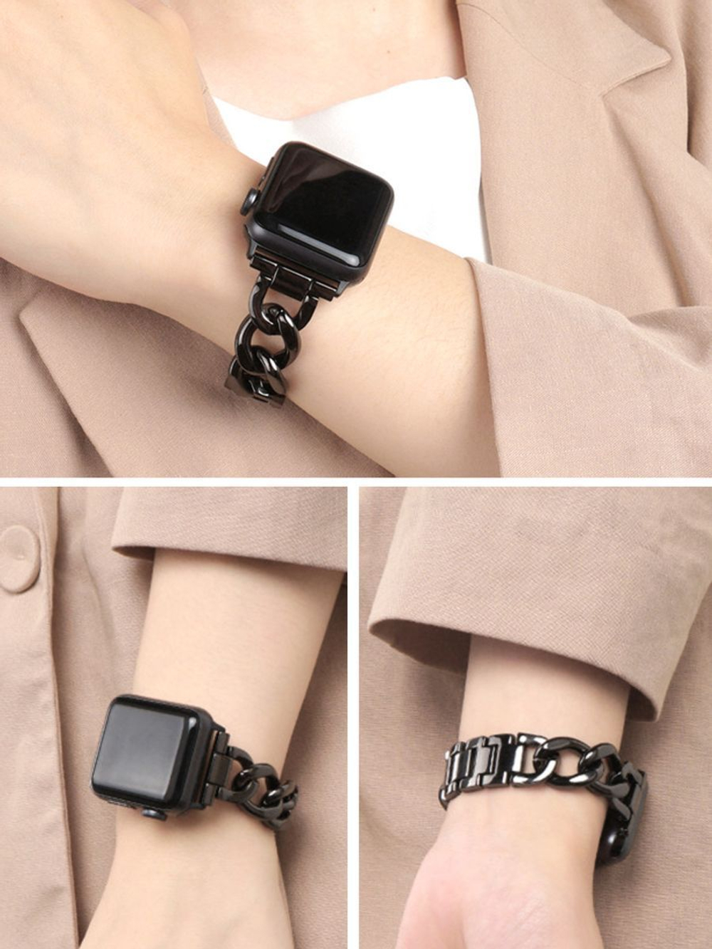 Ремешок для Apple Watch 44mm 45mm Ultra 49mm 42mm браслет для часов мужской и женский металлический со съемными звеньями PARASMART Chain