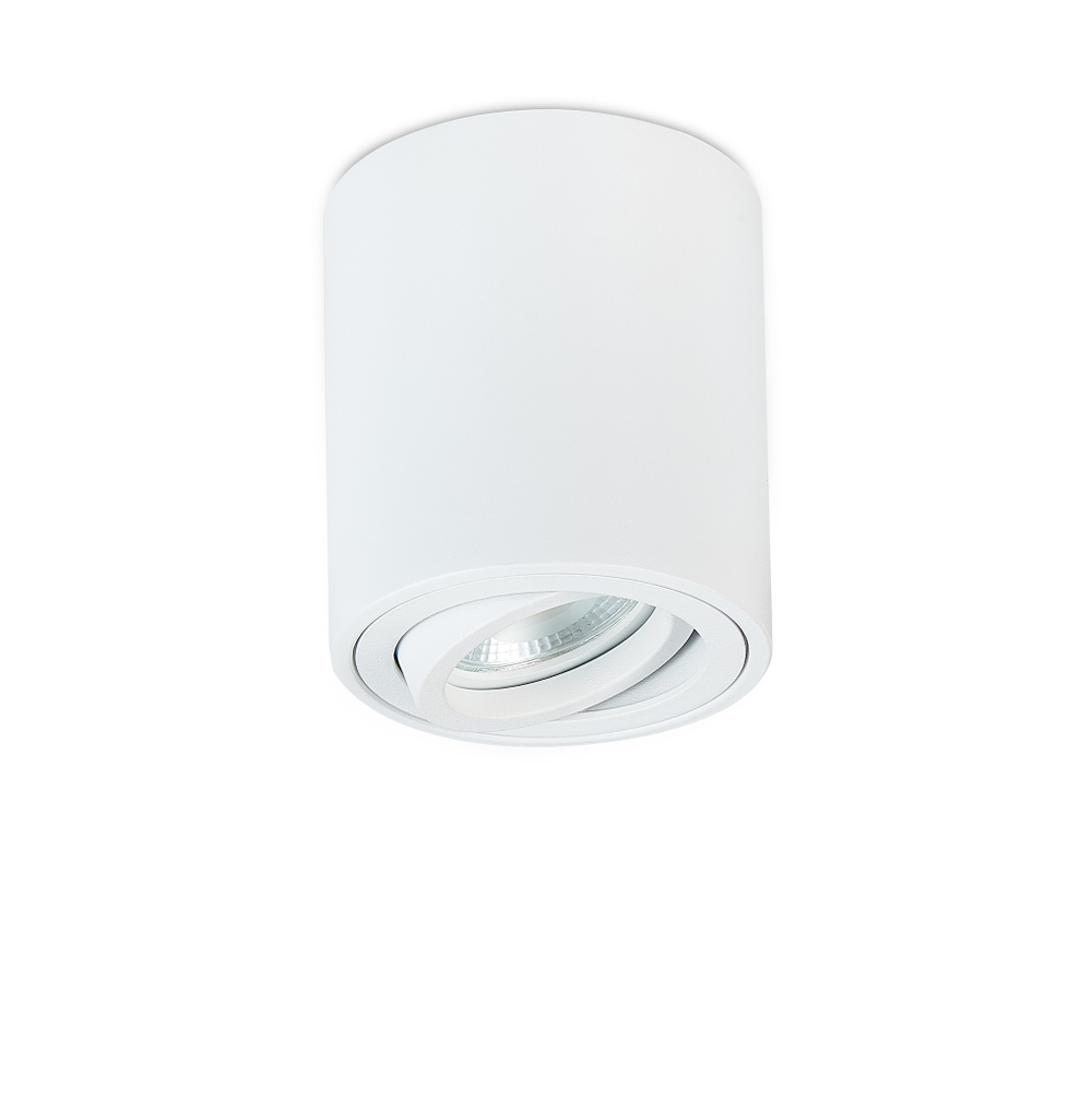 Накладной светодиодный светильник,  GU10,  D80хH90 мм,  IP20,  белый,  без лампы