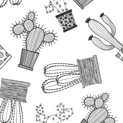 КАКТУСЫ НА БЕЛОЙ ТКАНИ