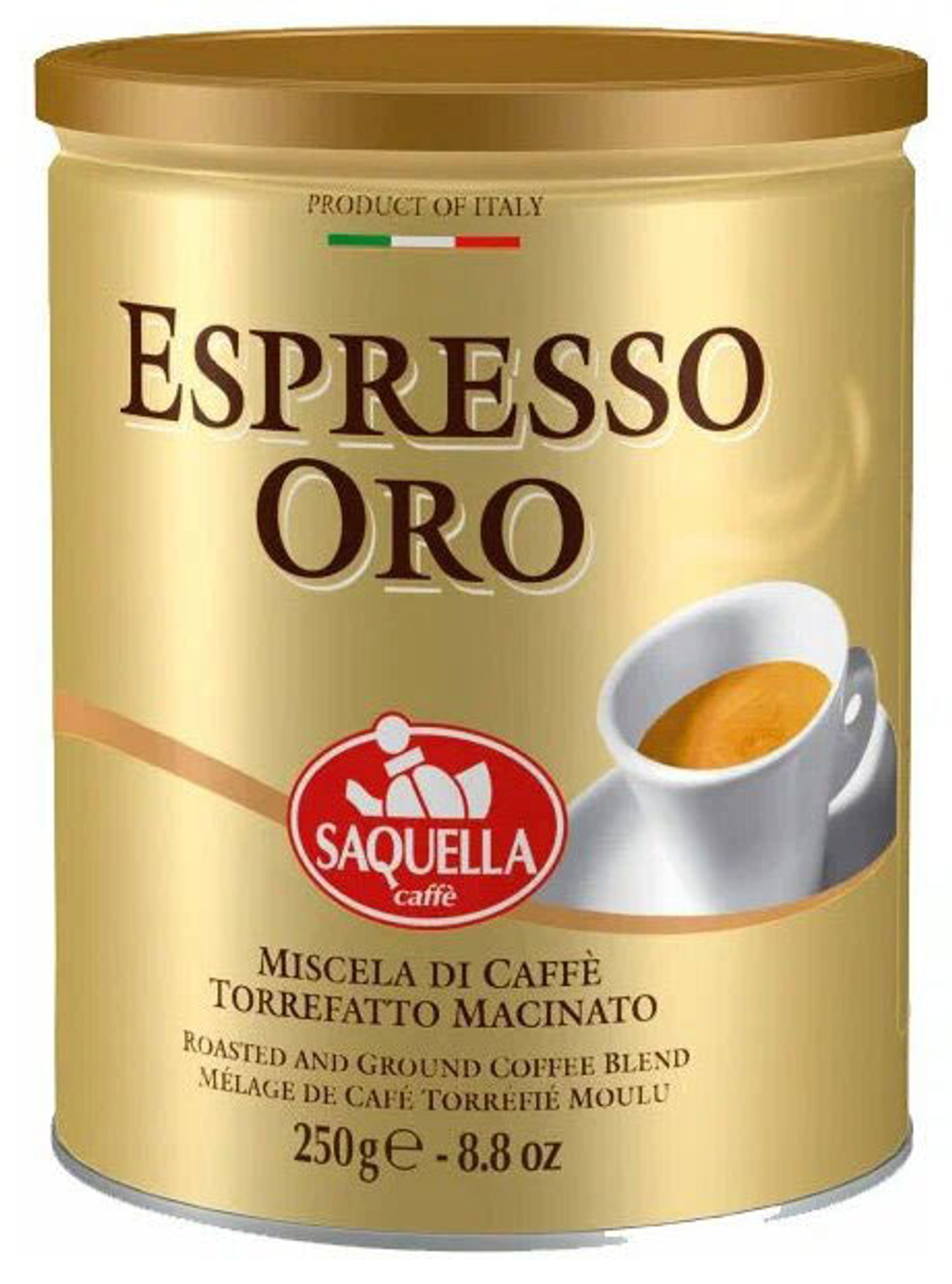 Кофе молотый Saquella Espresso Oro в банке 250 г