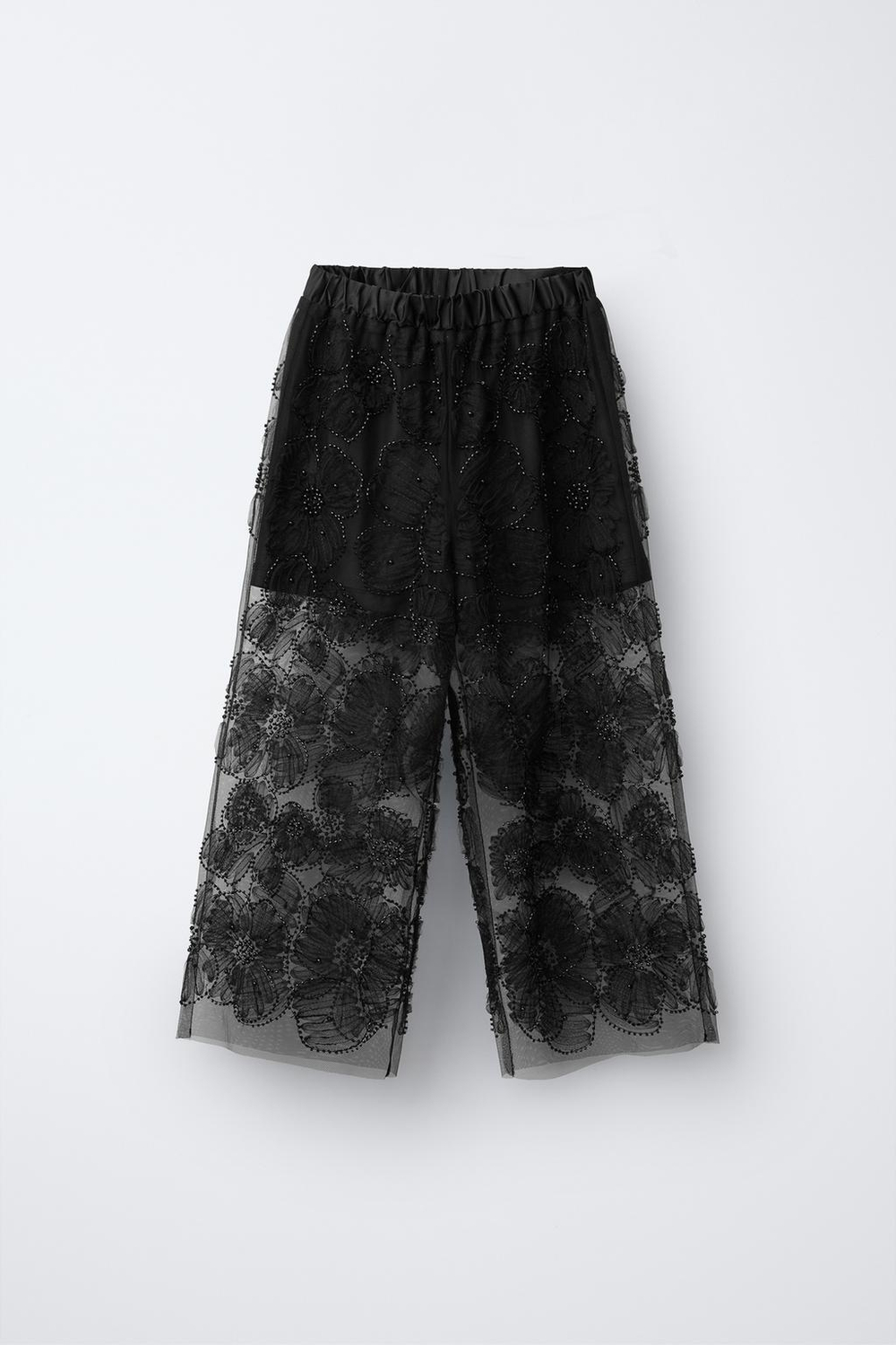 ZARA БРЮКИ РАСШИТЫЕ БИСЕРОМ, ЧЕРНЫЙ