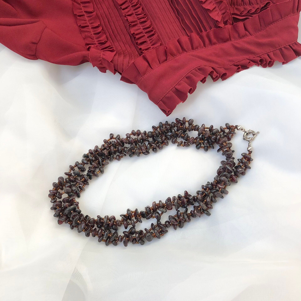 бусы гранат 44758