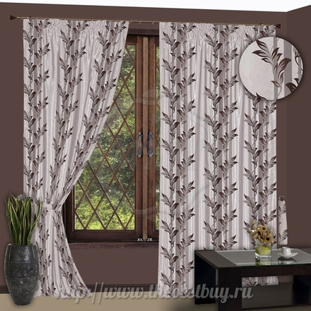 Шторы блэкаут для гостиной:  Кабанг (арт. 1112-1)  - (185х260)х2 см. - венге